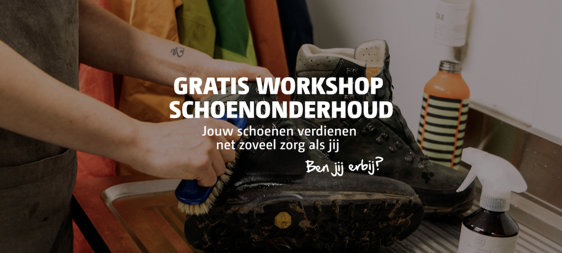 Advertentie met de tekst Gratis workshop schoenonderhoud bij Bever Utrecht